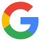 Google's logo with multicolored segments forming a 'G'.